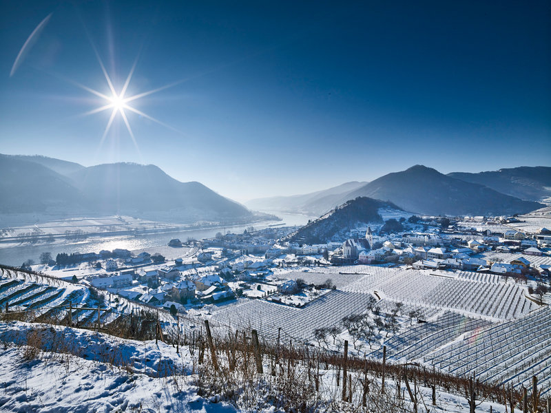 Winterlandschaft mit Schnee in Spitz